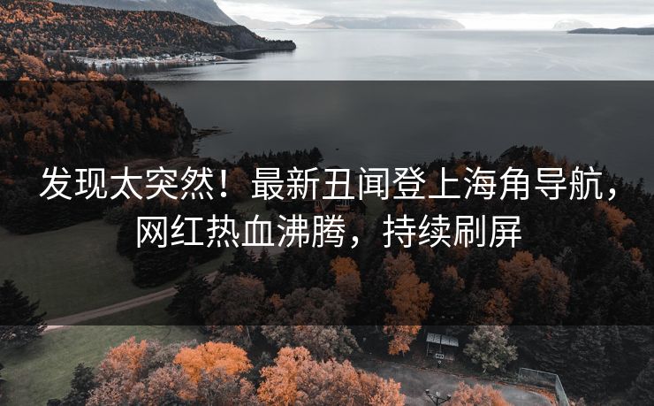 发现太突然！最新丑闻登上海角导航，网红热血沸腾，持续刷屏