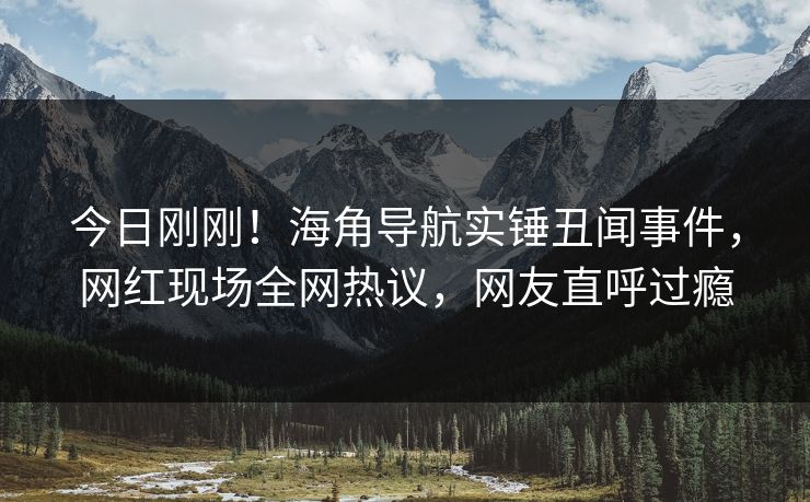 今日刚刚！海角导航实锤丑闻事件，网红现场全网热议，网友直呼过瘾