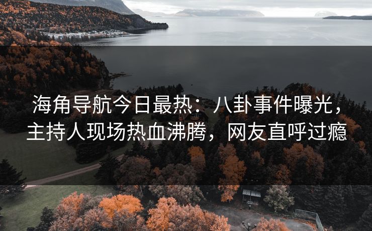 海角导航今日最热：八卦事件曝光，主持人现场热血沸腾，网友直呼过瘾