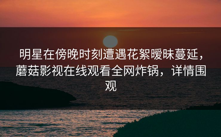 明星在傍晚时刻遭遇花絮暧昧蔓延，蘑菇影视在线观看全网炸锅，详情围观