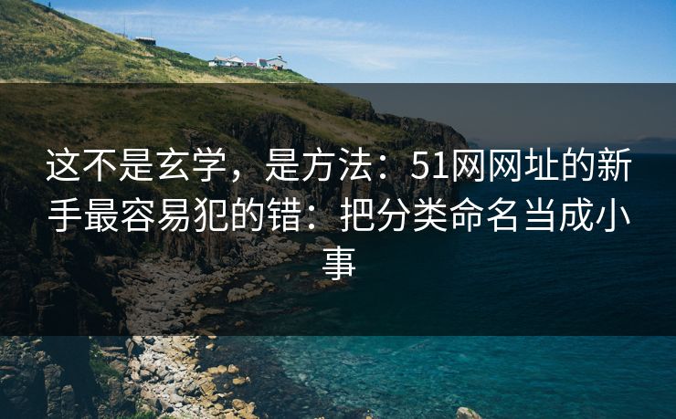 这不是玄学，是方法：51网网址的新手最容易犯的错：把分类命名当成小事